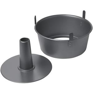 Chicago Metallic Angel Food Cake Pan with Cooling Feet, 2-Piece Nonstick Tube Pan, 9.5 Inch Carbon Steel, Perfect for Pound and Sponge Cakes