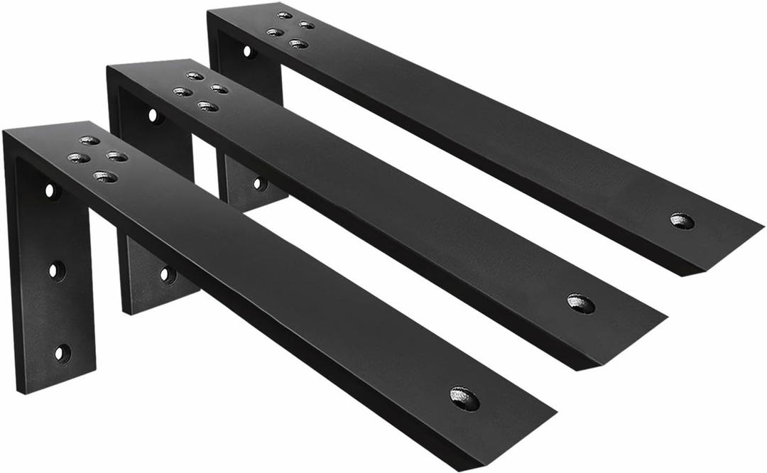 Countertop Support Brackets 3 Pack L Bracket Countertop Brackets 18" x 8" x 2.5" Heavy Duty 3/8" Thick Shelf Brackets Metal Corbels L Shape Bracket for Wood Shelf/Quartz/Granite/Concret Countertops