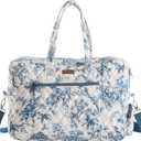 Maison d' Hermine Weekender Bags for Women Cotton Quilted Duffel Overnight Luggage Weekend Bag for Men Gym Gifts Travel (02 - Bonobo - Blue)