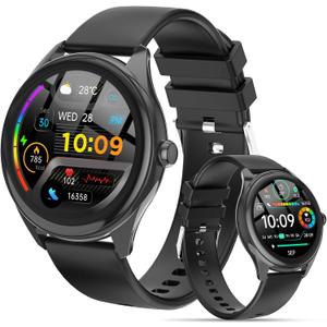 Smart Watches for Women Men, 1.39" HD IPS Touchscreen Smartwatch with 120 Sports Modes, Heart Rate/Sleep Monitor, IP67 Waterproof, Bluetooth Call & Music Control for iPhone/Android (Black)