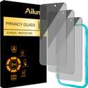 Ailun 3 Pack for iPhone 17 Pro Privacy Screen Protector [6.3 inch] with installation frame, Anti Spy Private Tempered Glass Anti-Scratch Case Friendly