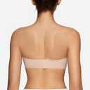 OEAK Womens Strapless Bras Jelly Push Up Bandeau Bra Non Slip Wireless Supportive Padded Bras Seamless Comfortable Tube Bra (Pink, M)