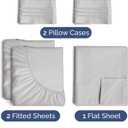 Split King Size 5 Piece Sheet Set - Comfy Breathable & Cooling Sheets - Hotel Luxury Bed Sheets for Women & Men - Deep Pockets, Easy-Fit, Soft & Wrinkle Free Sheets - French Grey Oeko-Tex Bed Sheets