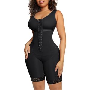 Lover-Beauty Fajas Colombianas Postpartum Shapewear for Women Full Body Faja Butt Lifter Bodysuit Tummy Control (Medium, Black)