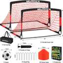 Soccer Goal, Kids Soccer Goals for Backyard Set, 2 Pack of Portable Pop Up Soccer Net with Soccer Ball, Cones, Complete Training Equipment for Youth, Toddler Outdoor Sports Games