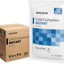 Medline Standard Instant Cold Packs, Disposable/SingleUse, 6” x 9" Economical, Activates Instantly, For Pain Relief and Muscle Soreness  24/Case