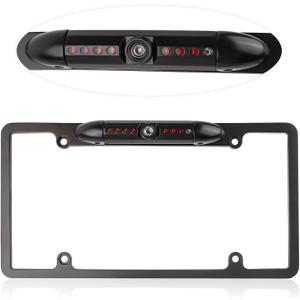 License Plate Backup Camera,HD Night Vision Reverse Camera with 8 LED,170Wide Angle IP67 Waterproof Rear View Camera,Heavy Duty Reverse Camera Car Accessories Fits US License Plates