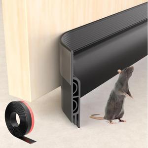 KNEELISA 39" Black Under Door Draft Stopper Exterior, Bottom Door Sweep Sound Proofing, Soundproofing Noise Blocker, Gap Filler Soundproof Seal Strip