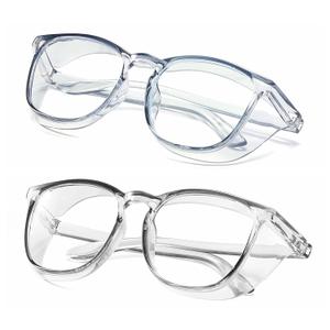 Alsenor Safety Glasses Anti Fog Goggles Protective Eyewear Blue Light Blocking Anti Dust UV Protection Glasses For Men Women (2 Pack (Blue + Grey))