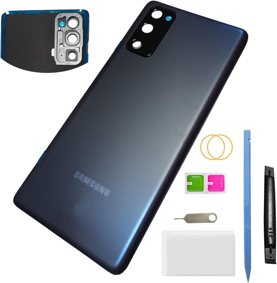 S20 FE Back Cover Replacement Rear Battery Door for Samsung Galaxy s20 fe G781 6.5 Inch (Cloud Navy/Black)