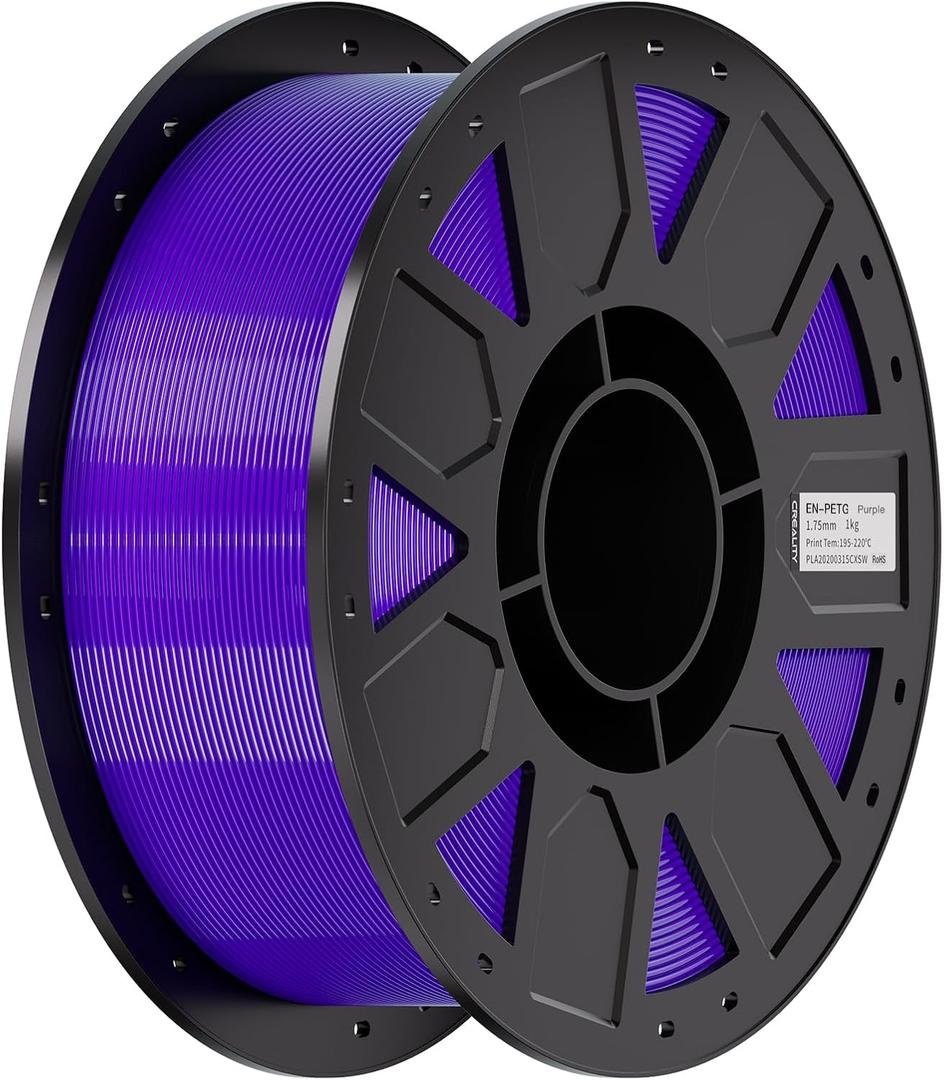 Creality Ender PETG 3D Printer Filament 1.75mm 1KG (2.2lbs), High Precision, Strong Toughness, Odorless, Better Flow, Moistureproof 3D Printing Ender PETG Filament, Purple