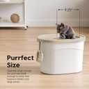 IRIS USA Cat Litter Box Large Top Entry with Lid Enclosed Covered Hooded Design Litter Catching Scatter Shield Pan Dog Proof Pet Proof Scoop Included Odor Control for Indoor Cats Kittens White/Beige