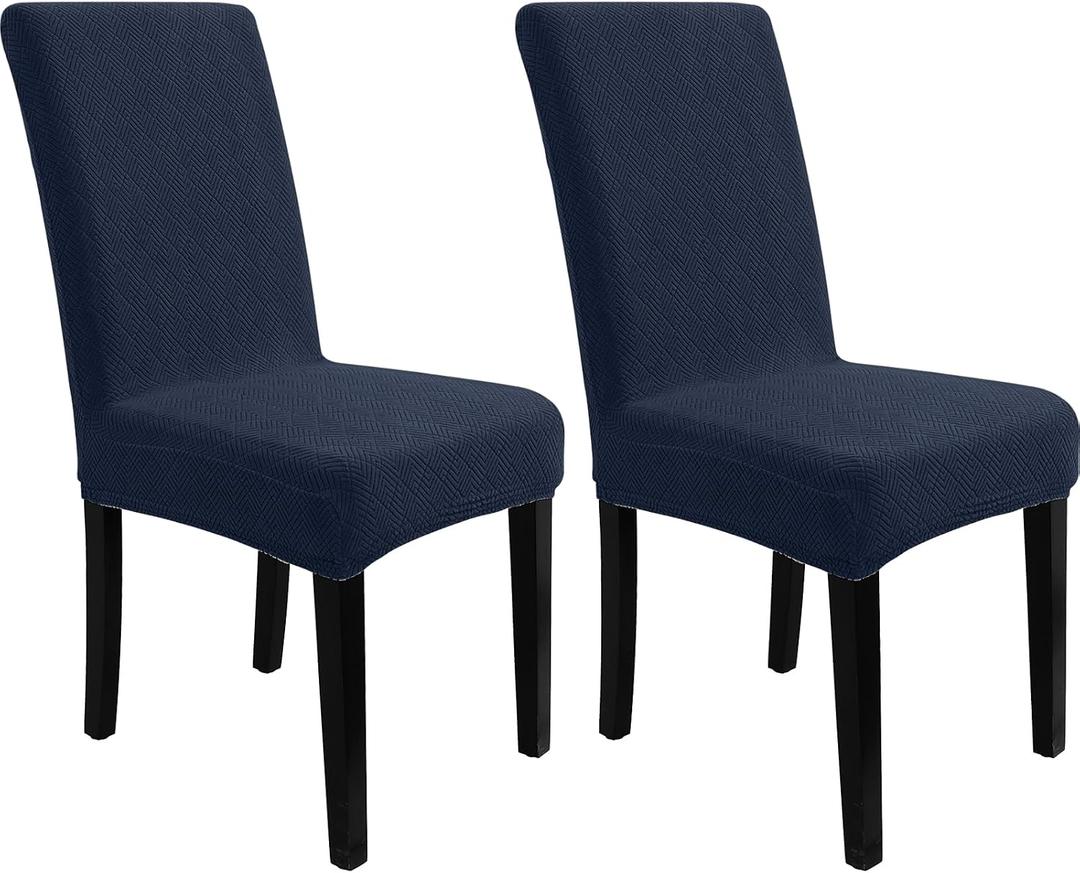 Chair Covers for Dining Chairs,Kitchen Chairs Cover Set of 2,Navy Blue | Stretch Material,Washable,Removable,Chair Covers for Dining Chairs,Protection Against