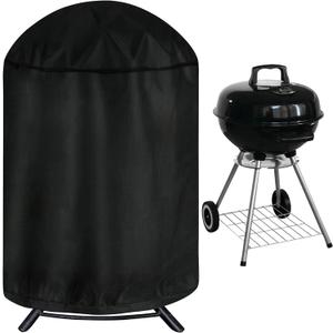 iCOVER Round Grill Cover, 29" Dia x 38" H Dome Smoker Cover, Waterproof Charcoal Kettle Grill Cover, UV Resistant BBQ Cover, Outdoor Barbecue Cover for Weber Char-Broil, Brinkmann and More (Black)