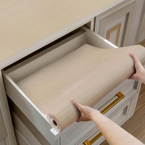 Shelf and Drawer Liner for Kitchen Cabinets Non-Adhesive, Strong Grip Non-Slip Thickened Cabinet Liners for Shelves, Waterproof Mats for Dresser Cupboard, Khaki, 12 in x 20 Feet