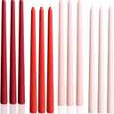 12 inch Red Gradient Taper Candles Unscented Smokeless Long Tall Tapered Candle for Candlesticks Sticks Wedding Advent Home Decor Dinner ChristmasSet of 12