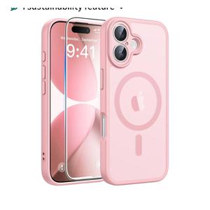FNTCASE for iPhone 17 Case: [Compatible with Magsafe] Translucent Matte Cases with [Full Camera Protection] [Screen Protector] Military Grade Shockproof Protective Phone Cover - Light Pink