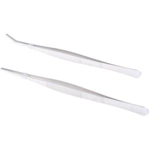 VORCOOL Stainless Steel Straight and Curved Nippers Feeding Tongs for Reptile Snakes Lizards Spider 2 Pcs Silver