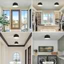 Metal Semi Flush Mount Ceiling Light, 11.6" Black and Gold Industrial Flush Mount, Single Lamp Base Modern Ceiling Light Fixtures for Entryway Hallway Kitchen Laundry Room