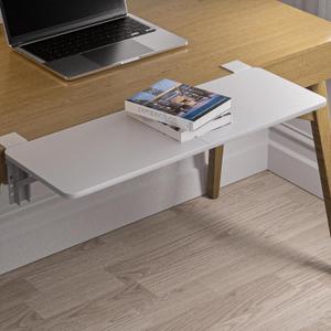 Desk Extender, 27.16" X 9.45"Large Size Clamp-on Foldable Keyboard Tray, Table Mount for Sit Stand Desks(Wthie) (White)