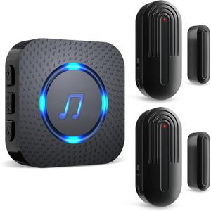 SanJie Door Sensor Chime When Door Opens, Door Entry Chime for Business/Home/Office/Store,500 FT Range,26 Chimes 5 Adjustable Volume Door Ringer Alert 2 Sensors + 1 Receivers