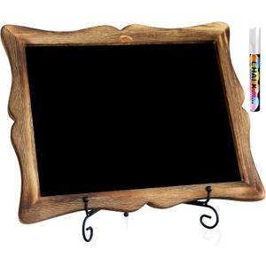 Tabletop Chalk Sign with Easel (11x13) + White Liquid Chalk Marker | Hanging or Freestanding Framed Chalkboard with Hand Crafted Sweetheart Frame - Multipurpose Small Chalkboard Sign