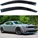 KPY Window Visor Compatible with Dodge Challenger 2008-2023, 2PC Rain Guard Side Window Vent Deflectors Tape-On Style, 2008 2009 2010 2011 2012 2013 2014 2015 2016 2017 2018 2019 2020 2021 2022 2023
