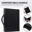 Choir Music Folder with Handle & Strap - Professional Black Choir Folder for Stage Performance, 3-Ring Binder, Portable Sheet Music Holder for Choir Singers(Black)