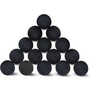 Ceramic Fire Balls, 3 Inch Set of 15 Round Fire Stones Reusable Fireballs for Indoor Outdoor Decor Fire Pits or Fireplace, Black