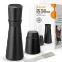 Aieve WDT Tool Espresso, Metal Distribution Tool with 10 x 0.4mm Stainless Steel Needles Espresso Stirrer, Coffee Distributor Aluminum Alloy Handle & Stand with 10 Extra Needle