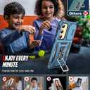 LeYi Compatible for Samsung S24-FE Case: S24FE Case with 2PCS Tempered Glass Screen Protector & Magnetic Metal Ring Stand, Camera Cover & Military-Grade Shockproof para S24 FE Cover, Light Blue (Galaxy S24 FE (6.7''))