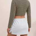EARKOHA Womens Drawstring Skirt Summer High Waist Bodycon Short Pencil Skirt with Shorts Daily Going Out Outfits (Gray, XL)