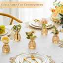 20 Pieces Glass Bud Vases for Centerpieces Bulk 3.5 Inch Mini Flower Bouquets Vases Small Cute Crystal Ribbed Glass Bud in Bulk for Wedding Baby Bridal Shower Table Party Home Decor (Amber)
