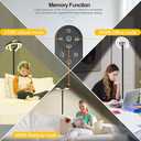 Floor Lamp for Living Room, 75.5 Inch Tall Standing Lamp for Bedroom with 2 312 Rotatable Ring Lights, 36W Bright Stepless Dimmable LED Floor Light with Remote Control for Office Dining Room (Black)