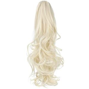 FELENDY Ponytail Extension Claw 18" 20" Curly Wavy Straight Clip in Hairpiece One Piece A Jaw Long Pony Tails for Women Platinum Blonde FELENDY Ponytail Extension Claw 18" 20" Curly Wavy Straight Clip in Hairpiece One Piece A Jaw Long Pony Tails for Women Platinum Blonde
