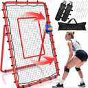 TomCare 7x4FT Volleyball Rebounder Net Volleyball Training Equipment with 5 Adjustable Angles Volleyball Practice Net for Bumping & Spiking Portable & Steady Indoor Outdoor Rebound Net with Sandbags