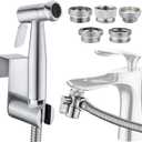 Sink Faucet Hose Sprayer Attachment with 5 Adapters - Dual Function Handheld Bidet - for Feminine Hygiene, Baby Diaper Cleaning & Pet Bathing