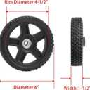 Parts Camp Lawn Mower Wheel kits 6 inch Wheels for Push Mower Cart wheels 6 inch (Set of 2)
