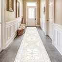 2x10 Area Rug Vintage Machine Washable Low Pile Carpet No Shedding Area Rugs for Living Room Bedroom Dining Room Kitchen Entryway Hallway Office Indoor-Cream/Multi