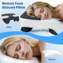 SAHEYER Side Sleeper Pillow with Arm Holes, 2 in 1 Shoulder Relief System for Rotator Cuff Pain, Memory Foam Pillow for Adults with 3 Arm Place Hole, Dark Black