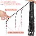IXIMII Crochet Boho Braids with Human Hair Curls 14inch 8packs 96strands 1B# Deep Wave Pre Looped Goddess Bohemian Box Braids Crochet Hair Curly Ends Hair Extensions For Women