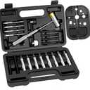 BESTNULE Punch Set, Pin Punches, Punch Tool, Roll Pin Punch Set, Made of High Quality Metal Material Including Punches and Hammer, Mechanical Repair Tool, with Organizer Storage Box (with Bench Block)