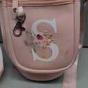 Initial Water Bottle Holder with Strap for Stanley 40 oz Tumbler/Simple Modern 40 oz Tumbler,Water Bottle Carrier Bag with Strap,Personalized S Phone Pocket for Stanley Cup Accessories