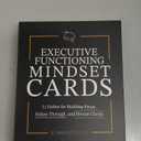 Executive Functioning Mindset Cards 52 Daily Habit Cards for Focus, Organization & Follow Through For Kids, Teens & Adults Includes Wooden Display Stand, Gift for Teachers and Parents