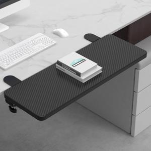 Sisyphy Ergonomics Desk Extender Tray, 21.7x9.5" Punch-Free Clamp on, Foldable Keyboard Drawer Tray, Table Mount Arm Wrist Rest Shelf, Computer Elbow Arm Support