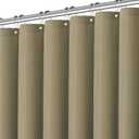 Taupe Fabric Shower Curtain for Bathroom Stall, 60 inche Waffle Weave Machine Washable Waterproof 256GSM Heavy Duty Weighted Bath Curtain Set with 10 Metal Hooks, 60Wx72H