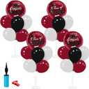 Graduation Decorations - 4 Set Balloon Stands, Class of 2026 Congrats Grad Table Centerpieces for Graduation Party Supplies(Maroon& Black)
