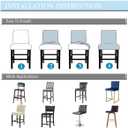 Stretch Removable Washable Dining Room Chair Covers,Bar Stool Covers,Barstool Chair Slipcovers Pub Counter Seat Cover (Light Grey,Set of 2)