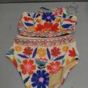 Herseas Women's High Waisted Bikini Sets One Shoulder Floral Print Swimsuits 2 piece Tummy Control Bathing Suits (S)