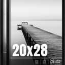 20x28 Picture Frame 2 pack, Display Pictures 20 x 28 Poster Frame, 20x28 Black Photo Frame with HD Plexiglass, Display Frame for Vertical or Horizontal, Classic Collection